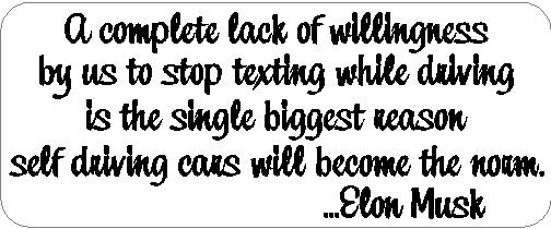self driving cars will become the norm ELON MUSK STICKER