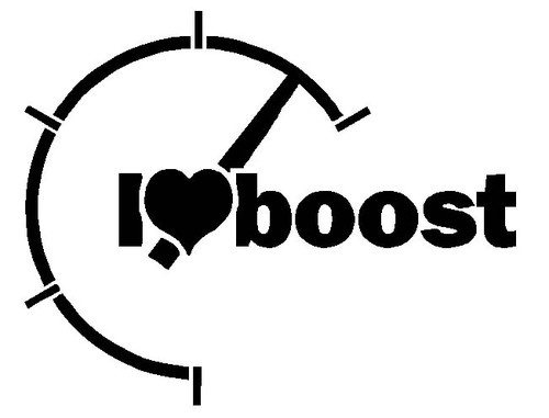 boost love die cut car decal