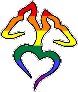 Deer Head Heart Sticker 2 PRIDE FLAG FandF