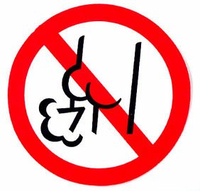 NO FARTING ROUND STICKER 2