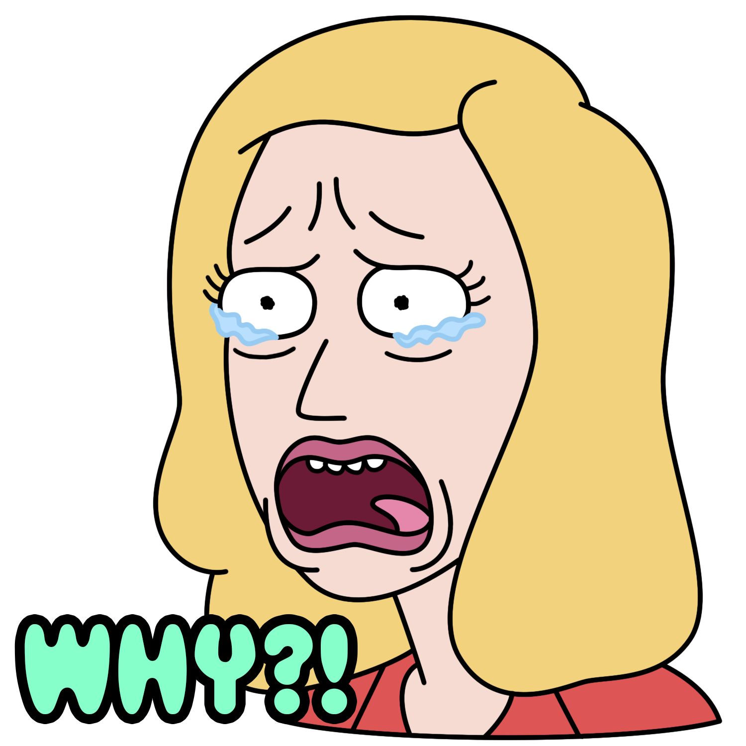 Rick And Morty Beth Sad Why Sticker