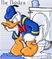 The Thinker D Duck Sticker
