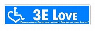 3E LOVE bumper sticker