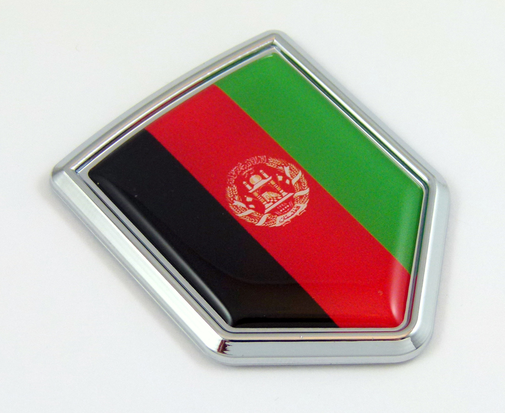 Afganistan Crest 3D Flag Chrome Auto Emblem