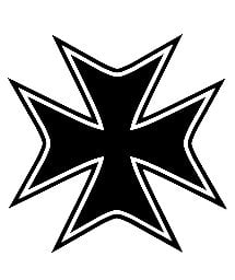 Biker Maltese Cross Vinyl Sticker