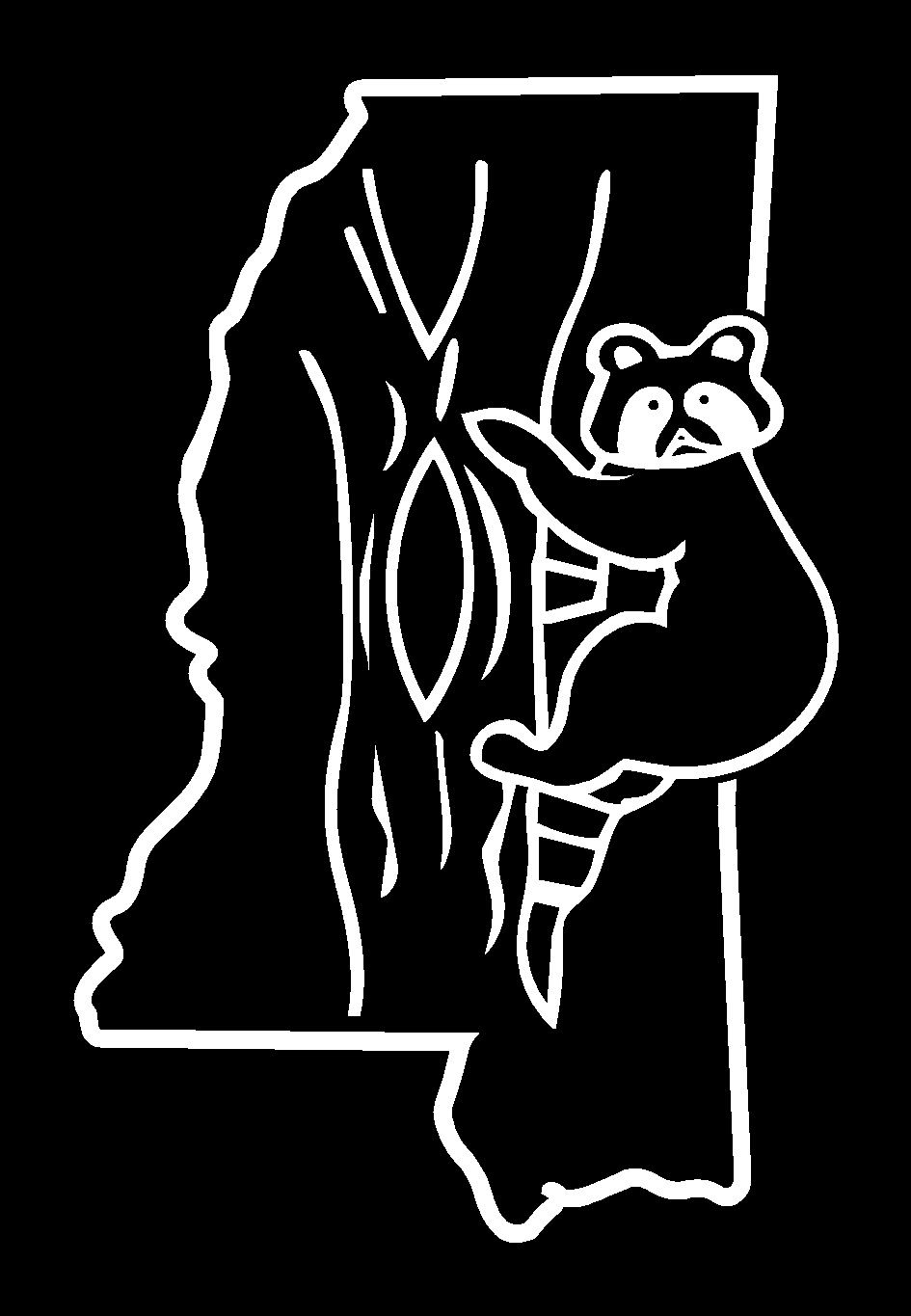 Coon  Hunting Mississippi Diecut Vinyl Hunting Decal