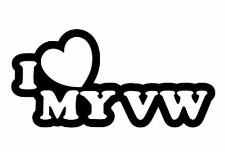 I Heart My VW funny color auto sticker