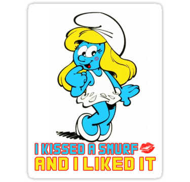 Smurfette Kissed a Smurf Rectangular Decal