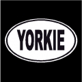 Yorkie Oval Dog Decal