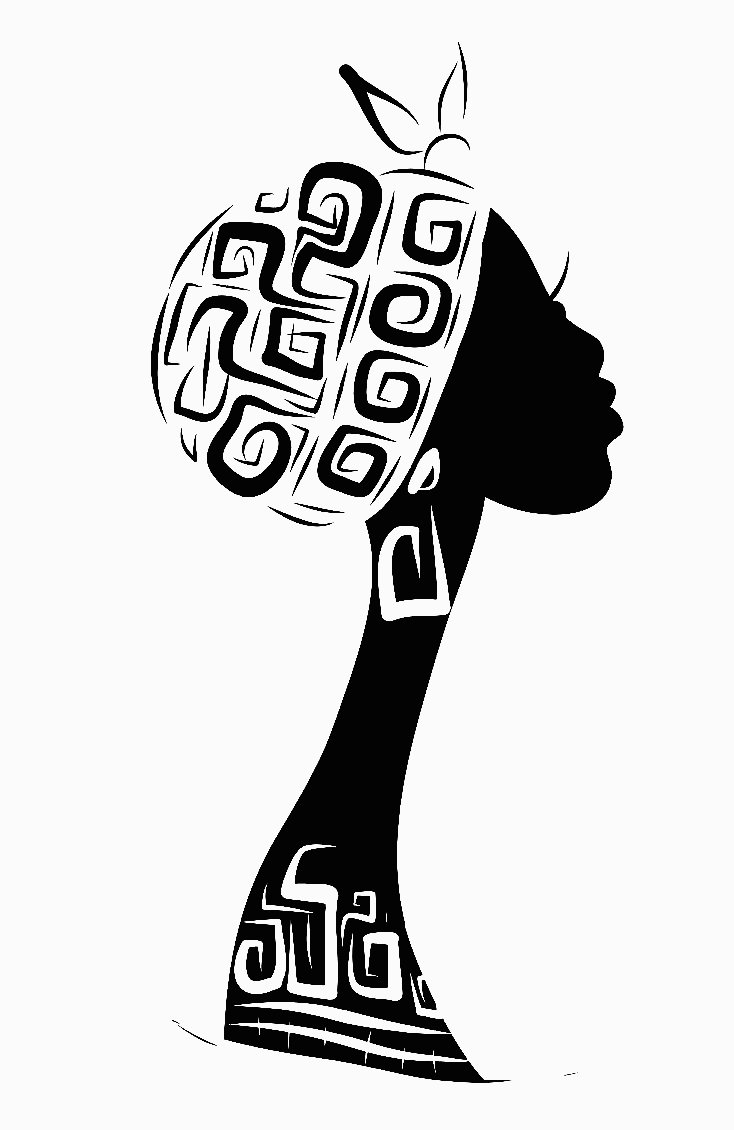 2 African Faces Africa Decal 04