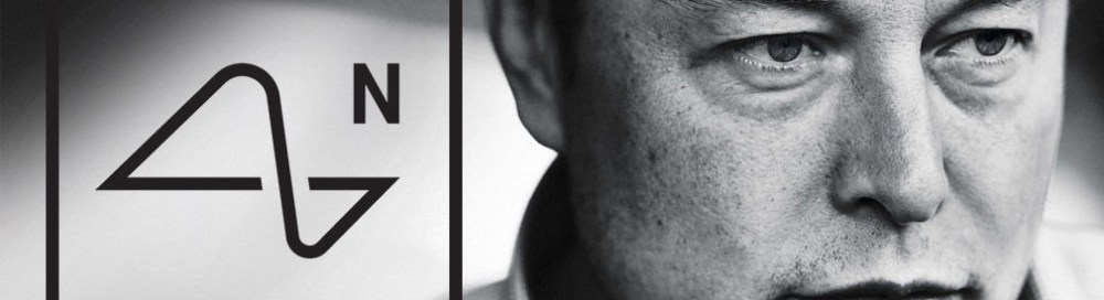 elon musk with neuralink logo sticker