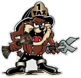 Taz Fireman Color Decal