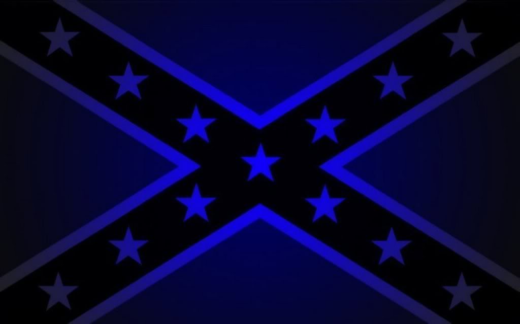 Neon Blue Rebel flag sticker