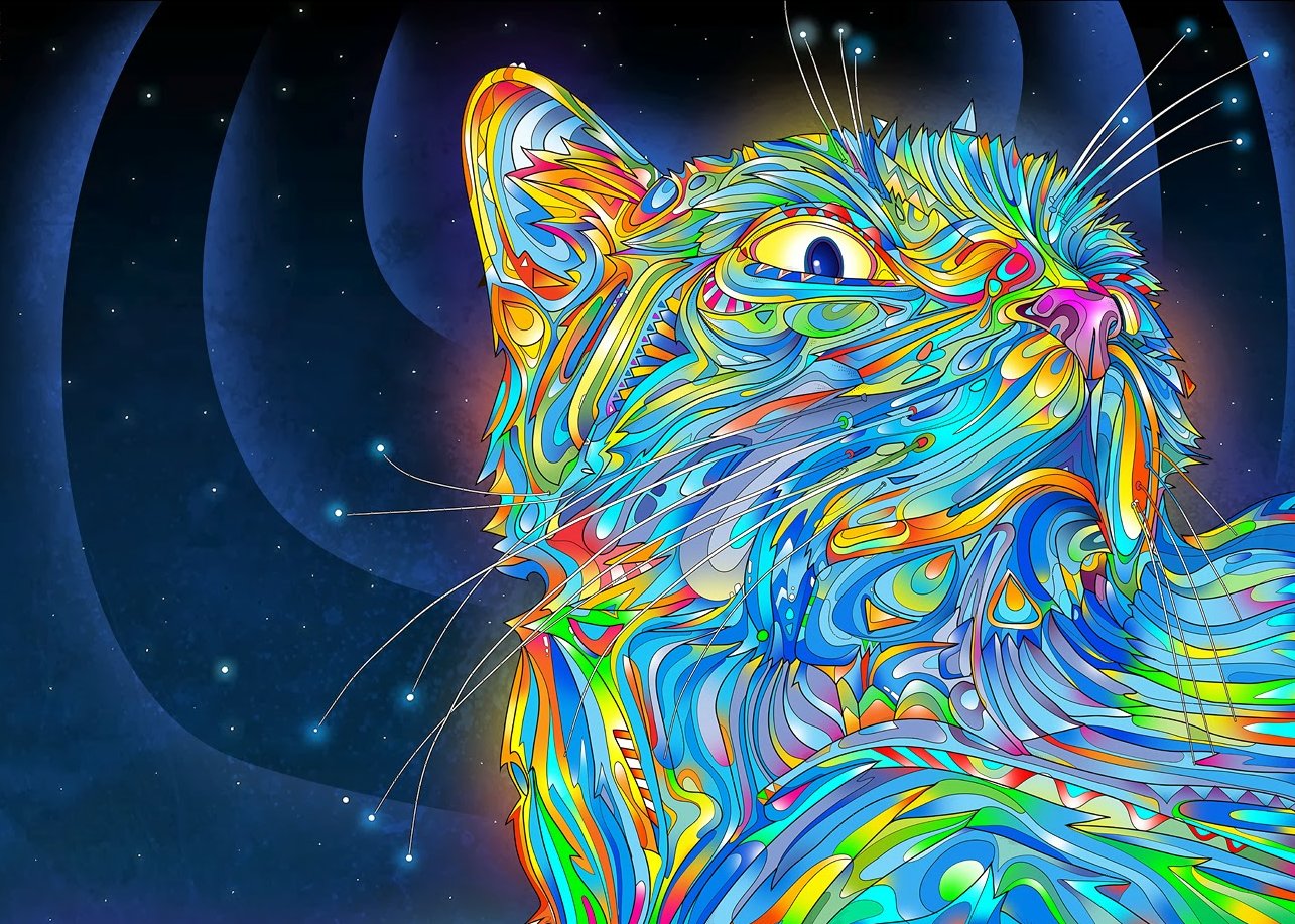 psychedelic animals car window or wall decal 4