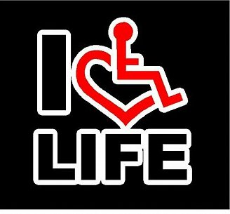 3E LOVE I love life color diecut sticker