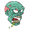 ZOMBIE HEAD DROOL STICKER