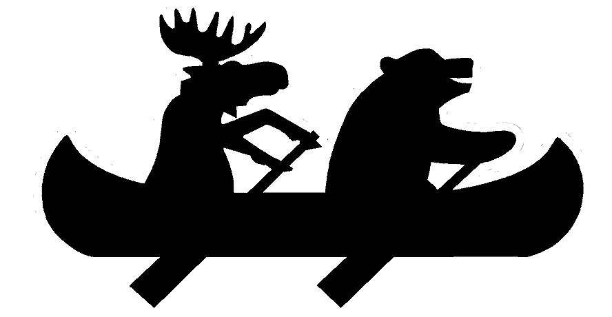 Bear And Moose Canoe Sticker