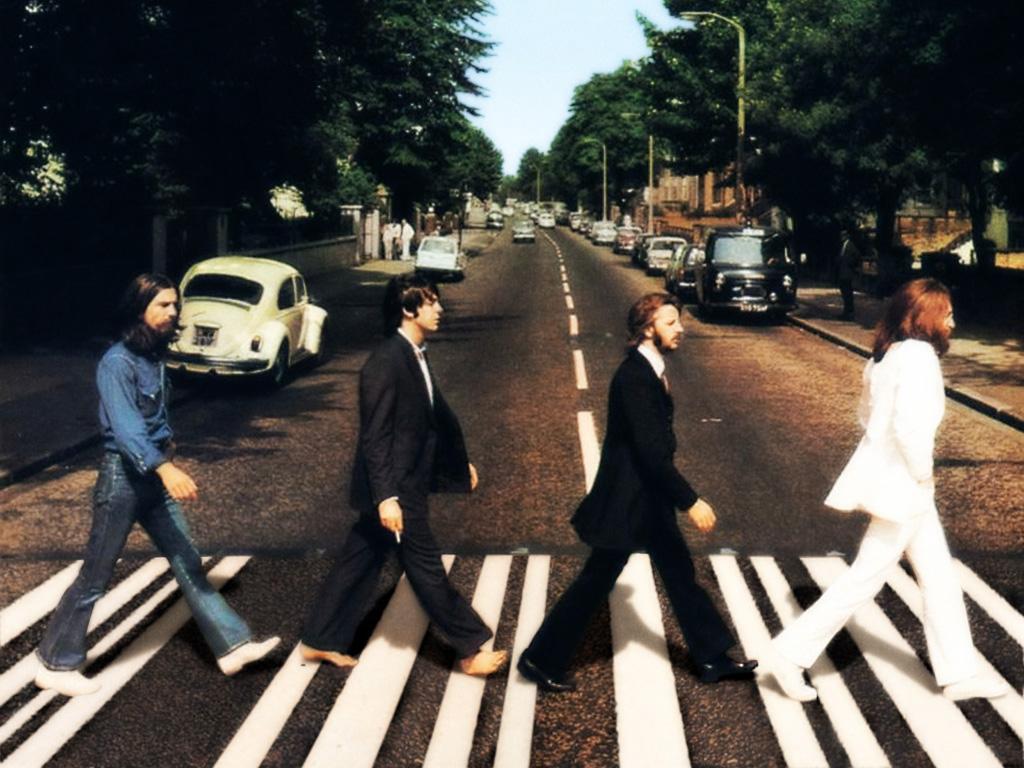 Beatles 3 Color Band Sticker