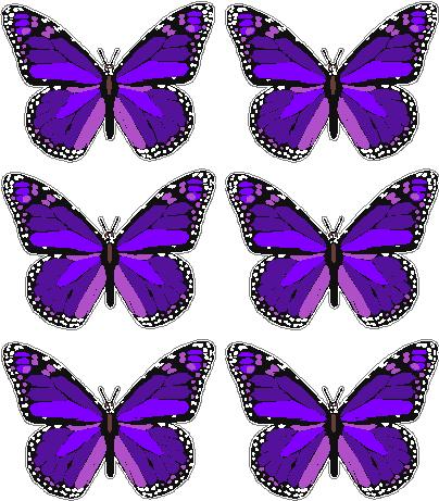 butterfly sticker PURPLE - 6 PACK