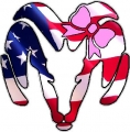 Dodge Ram Head with Bow Decal - USA FLAG