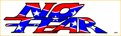 NO FEAR TEXT REBEL FLAG STICKER