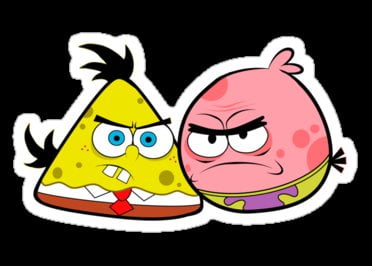 Angry Bird Sponge Bob Vinyl Sticker