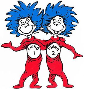 cat in the hat THING 1 and THING 2 sticker 99