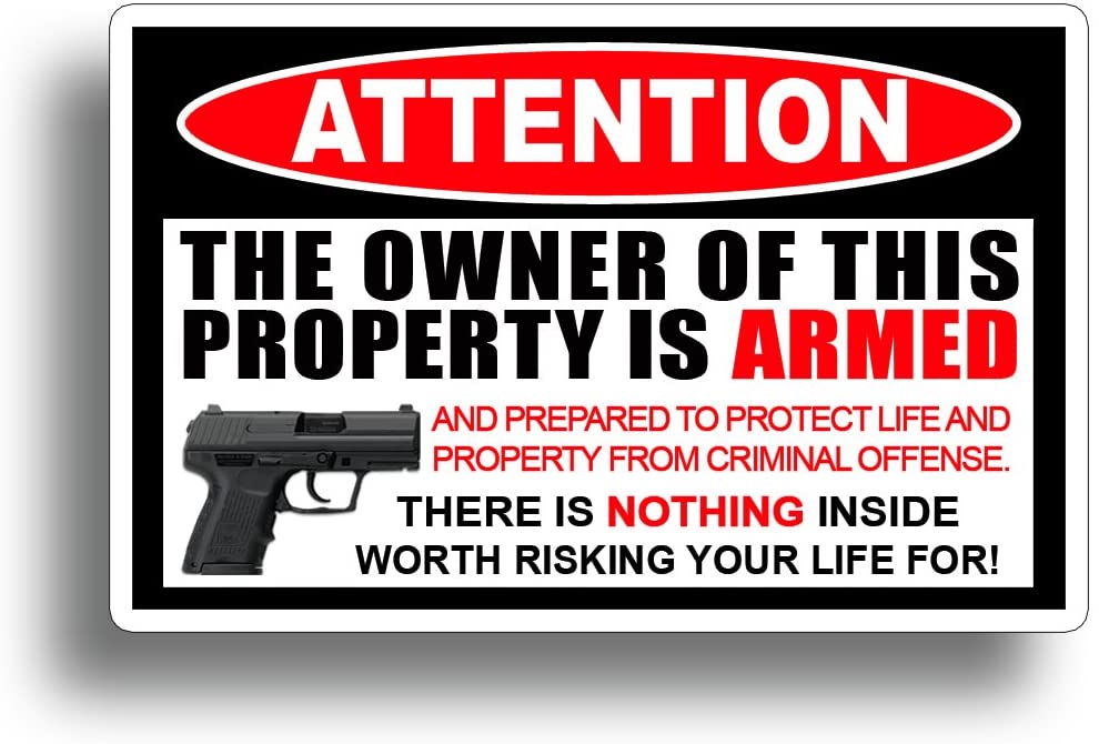 ATTENTION GUN OWNER STICKER 44