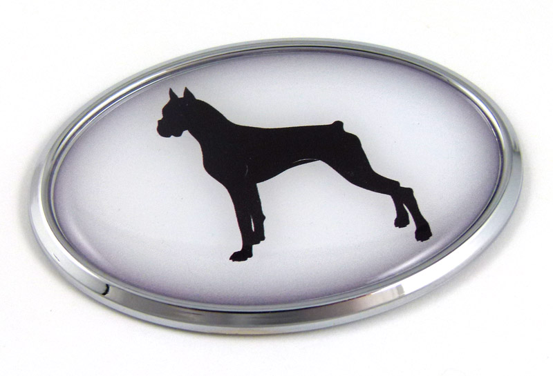 Boxer 3D Adhesive Oval Chrome Pet Emblem
