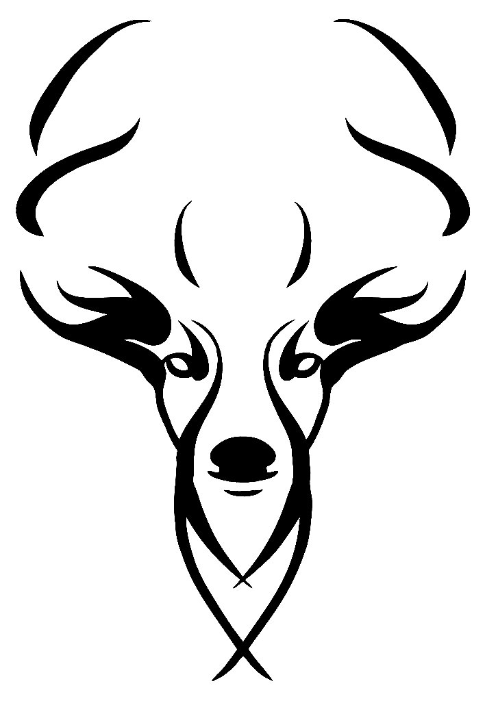 deer head design die cut deer hunting sticker