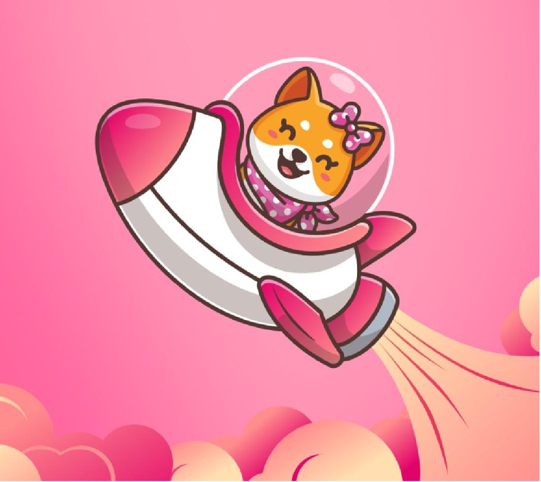 ELON DOGE BABY TO MARS PINK STICKER