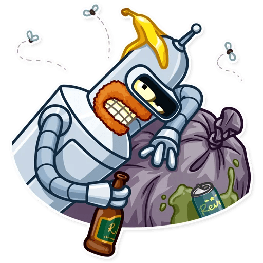 futurama tv show cartoon bender sticker 19