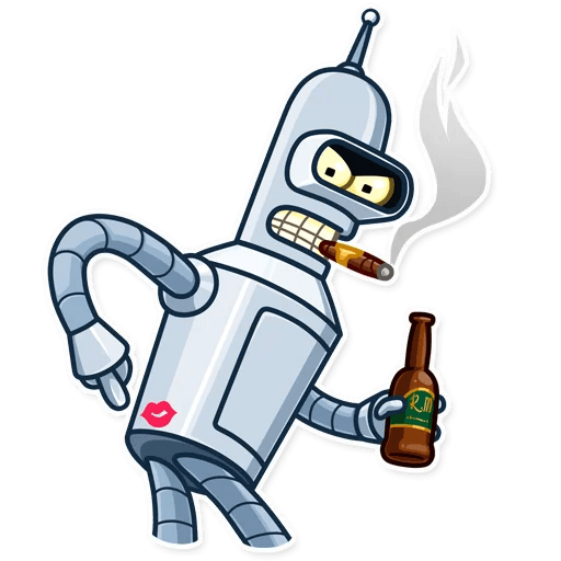 futurama tv show cartoon bender sticker 6