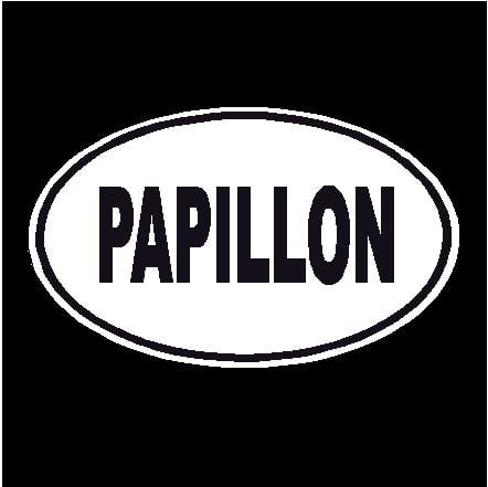Papillon Oval Dog Decal
