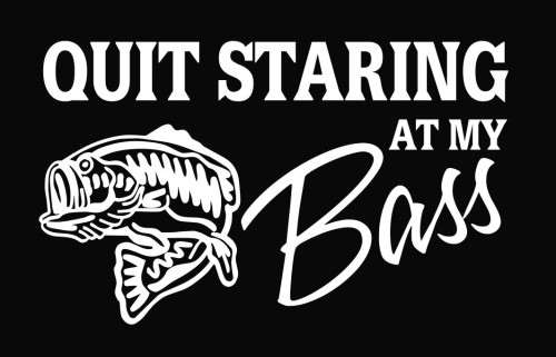Quit Staring at My Bass Vinyl Die Cut Decal Sticker