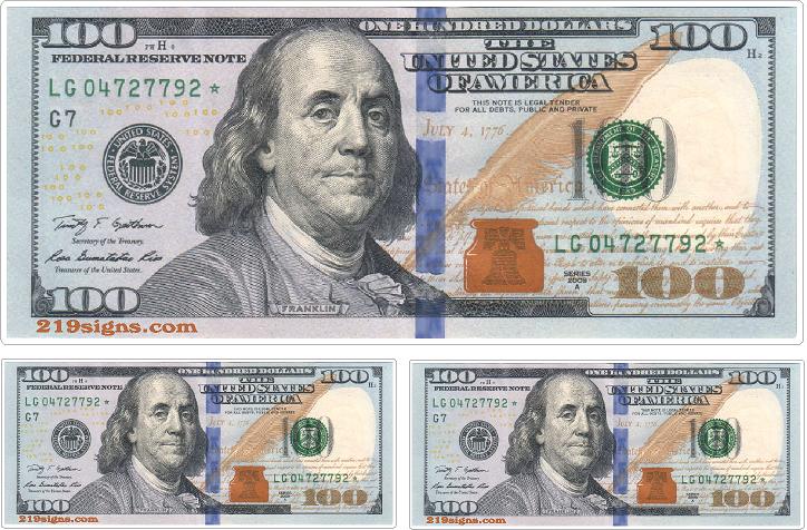100 DOLLAR BILL STICKER