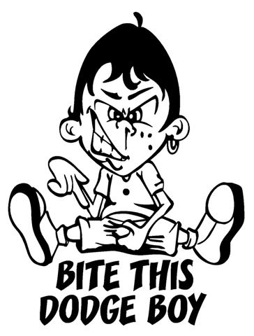 Bite This Dodge Boy funny color auto sticker