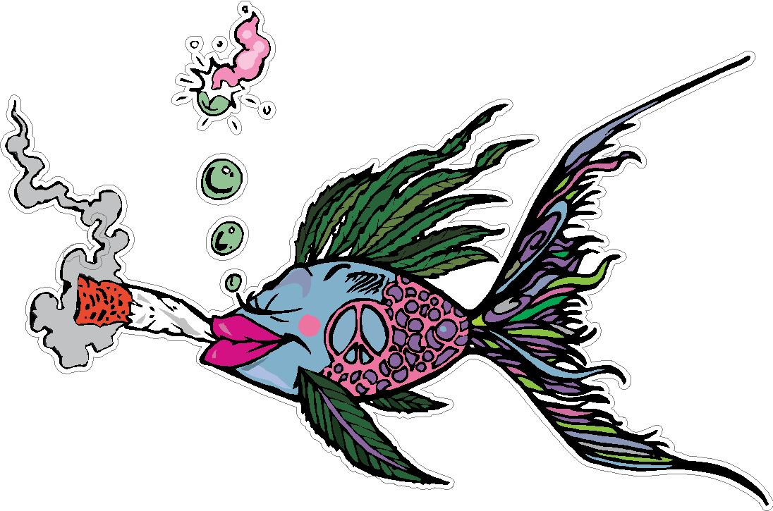 bud fish_girl_weed sticker