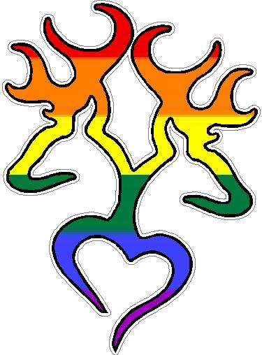 Deer Head Heart Sticker 2 PRIDE FLAG MandM