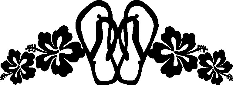 Flip Flop Flower Vinyl Car Decal