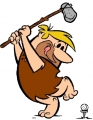 The Flintstones-Barney Rubble Golfing Vinyl Sticker Decal
