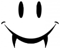 vampire smile face decal