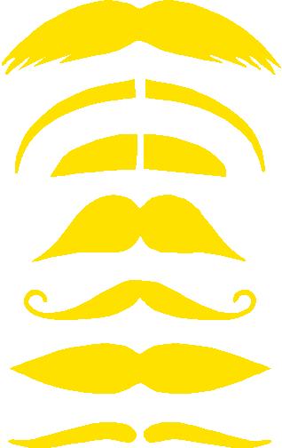 Mustache Sticker Set Combo 8