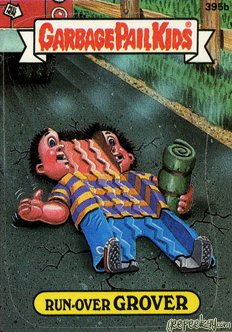 Run Over GROVER Funny Decal Name Sticker