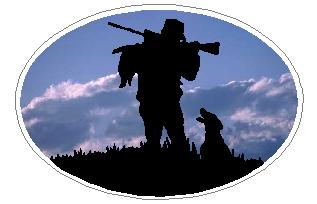 Oval Man Hunting Decal