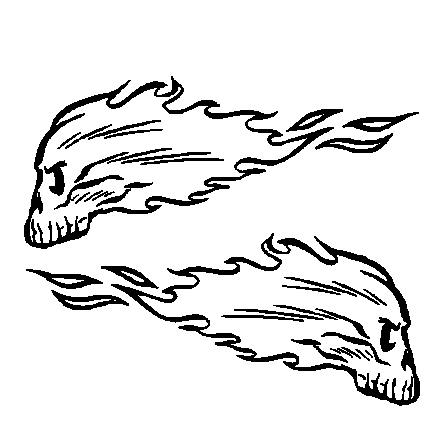 Flaming Skull Vinyl Stickers