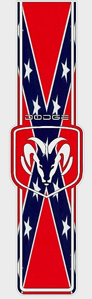 DODGE FILLS Truck bed Stripe 2 Rebel Flag