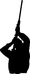 Hunter Shooting Up Decal