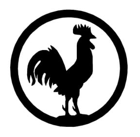 Rooster Diecut Circle Car Decal