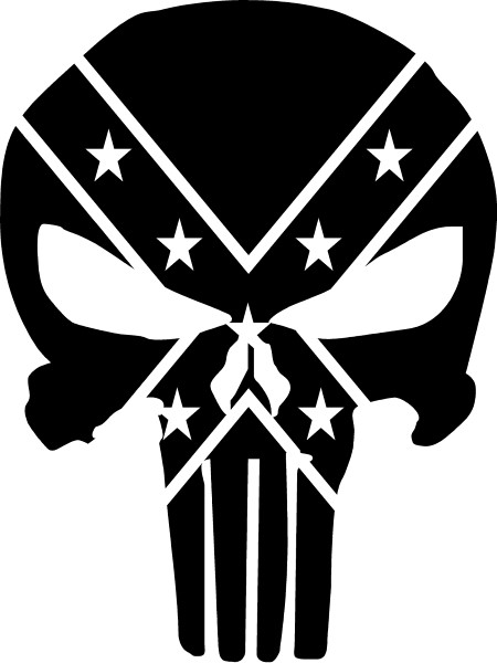 punisher rebel die cut decal